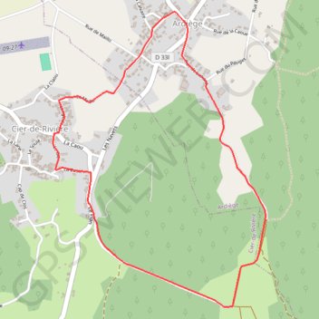 Itinéraire Promenade autour d'Ardiège et de Cier-de-Rivière, distance, dénivelé, altitude, carte, profil, trace GPS