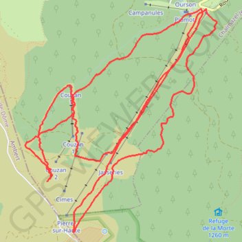 Itinéraire Belle sortie à Chalmazel, distance, dénivelé, altitude, carte, profil, trace GPS