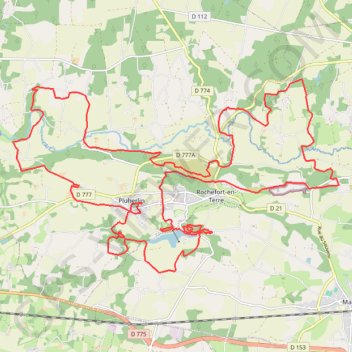 Itinéraire Rando Pluherlin, distance, dénivelé, altitude, carte, profil, trace GPS