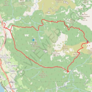 Itinéraire Lac de Come - Refuge Rosalba, distance, dénivelé, altitude, carte, profil, trace GPS