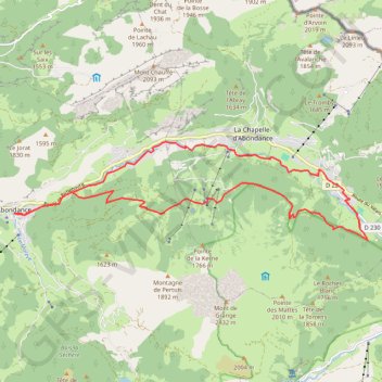 Itinéraire La verte au fil de la Dranse d'Abondance, distance, dénivelé, altitude, carte, profil, trace GPS