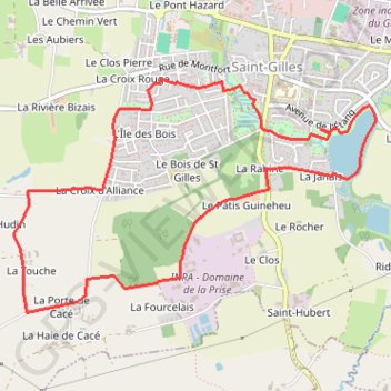 Itinéraire Saint Gilles Circuit des mares noires, distance, dénivelé, altitude, carte, profil, trace GPS