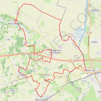 Itinéraire Baie du Mont-Saint-Michel - Circuit panoramique, distance, dénivelé, altitude, carte, profil, trace GPS