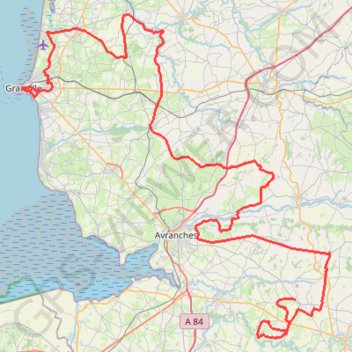 Itinéraire TM2023 Etape 5 Isigny le Buat - Granville-15954284, distance, dénivelé, altitude, carte, profil, trace GPS