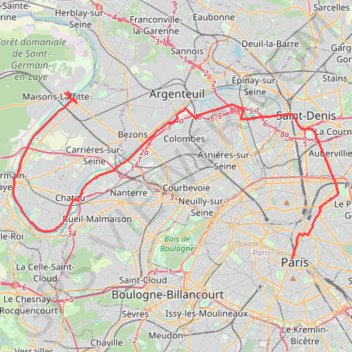 Itinéraire Paris - Maisons-Laffitte, distance, dénivelé, altitude, carte, profil, trace GPS