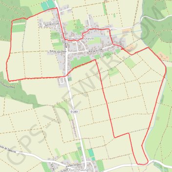 Itinéraire Le sentier des calvaires de Waldolwisheim, distance, dénivelé, altitude, carte, profil, trace GPS