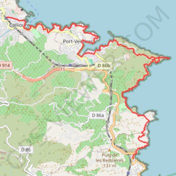 Itinéraire 66-390, distance, dénivelé, altitude, carte, profil, trace GPS