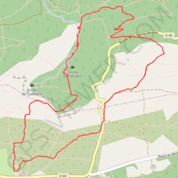 Itinéraire Sainte-Baume - Source de l'Huveaune, distance, dénivelé, altitude, carte, profil, trace GPS