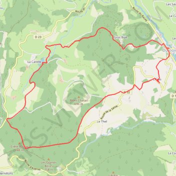 Itinéraire Circuit des sapins - Ouroux, distance, dénivelé, altitude, carte, profil, trace GPS