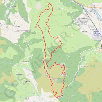 Itinéraire Urxiloa, Larrango, Larla depuis RD 948, distance, dénivelé, altitude, carte, profil, trace GPS