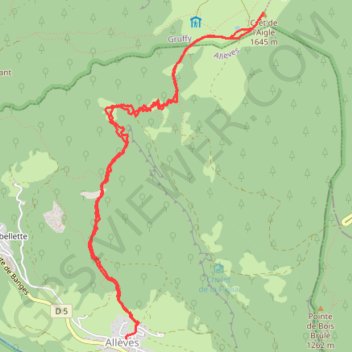 Itinéraire Crêt de l'Aigle, Par les Tours Saint Jacques, distance, dénivelé, altitude, carte, profil, trace GPS