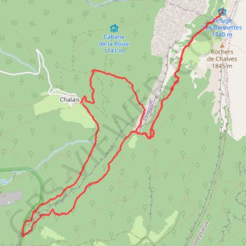 Itinéraire Chalets des Bannettes par la Cheminée (Chartreuse), distance, dénivelé, altitude, carte, profil, trace GPS