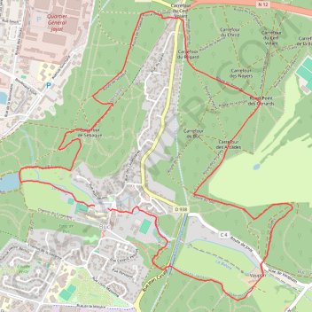 Itinéraire Forêt Domaniale de Versailles, distance, dénivelé, altitude, carte, profil, trace GPS