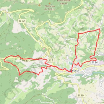 Itinéraire Pélussin, distance, dénivelé, altitude, carte, profil, trace GPS