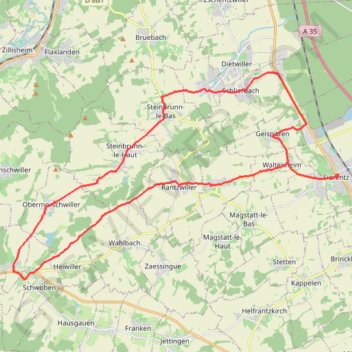 Itinéraire PARCOURS-36km-IBP18-bicycle, distance, dénivelé, altitude, carte, profil, trace GPS