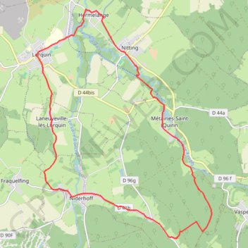 Itinéraire Entre Sarre Rouge et Sarre Blanche, distance, dénivelé, altitude, carte, profil, trace GPS
