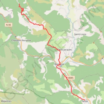 Itinéraire La Voie Impériale : Senez - Chaudon-Norante, distance, dénivelé, altitude, carte, profil, trace GPS