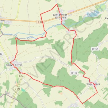 Itinéraire Saint Benoist-sur-Vanne, distance, dénivelé, altitude, carte, profil, trace GPS