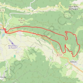Itinéraire Puivert1, distance, dénivelé, altitude, carte, profil, trace GPS