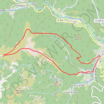 Itinéraire Serre de More et de Majous - Portail de Roquandouire, distance, dénivelé, altitude, carte, profil, trace GPS