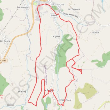 Itinéraire Balade au départ de Rochefort Montagne, distance, dénivelé, altitude, carte, profil, trace GPS