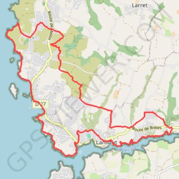 Itinéraire Aber Ildut, distance, dénivelé, altitude, carte, profil, trace GPS
