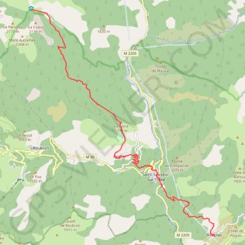 Itinéraire Rimplas, distance, dénivelé, altitude, carte, profil, trace GPS
