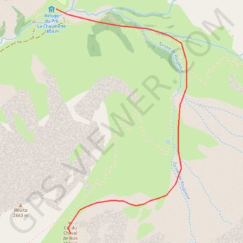 Itinéraire Refuge Pré de la chaumette - col du cheval de bois, distance, dénivelé, altitude, carte, profil, trace GPS