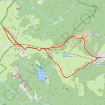 Itinéraire Rando Gaschney le Hohneck, distance, dénivelé, altitude, carte, profil, trace GPS