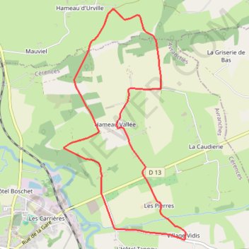 Itinéraire Les Bois - Cérences, distance, dénivelé, altitude, carte, profil, trace GPS