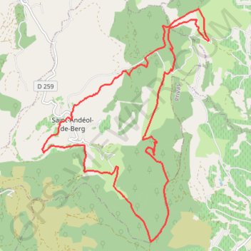 Itinéraire Saint Andéol de Berg, distance, dénivelé, altitude, carte, profil, trace GPS