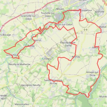 Itinéraire EGLISE Fontaine-Étoupefour 55KM, distance, dénivelé, altitude, carte, profil, trace GPS