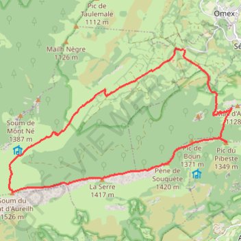 Itinéraire La crête entre le Pibeste et le Soum du Prat du Rey, distance, dénivelé, altitude, carte, profil, trace GPS