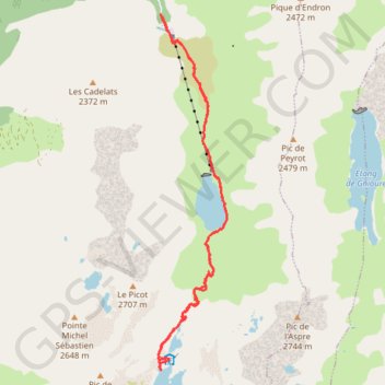 Itinéraire Refuge de l'étang du Fourcat par Pradières, distance, dénivelé, altitude, carte, profil, trace GPS