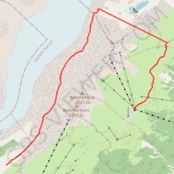Itinéraire Rando glacier d'Aletsch, distance, dénivelé, altitude, carte, profil, trace GPS