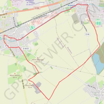 Itinéraire Vitry-en-Artois - Brebières, distance, dénivelé, altitude, carte, profil, trace GPS