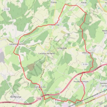 Itinéraire Ferrières les Bois, distance, dénivelé, altitude, carte, profil, trace GPS