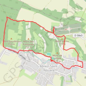 Itinéraire Le chemin du Mont Saint-Nazaire, distance, dénivelé, altitude, carte, profil, trace GPS