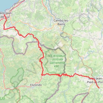 Itinéraire Transpyr - De Saint-jean-de-Luz à Saint-Michel, distance, dénivelé, altitude, carte, profil, trace GPS
