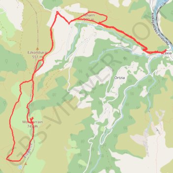 Itinéraire Mondarrain par le flanc sud, distance, dénivelé, altitude, carte, profil, trace GPS