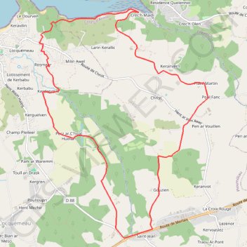 Itinéraire De Koad Tredrez à l'estuaire du Léguer, distance, dénivelé, altitude, carte, profil, trace GPS
