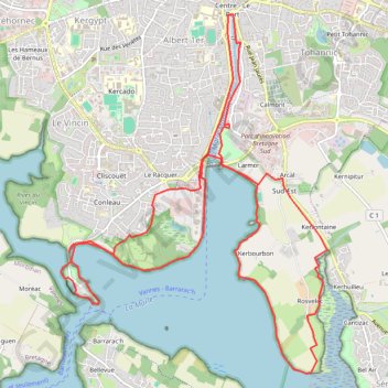 Itinéraire Randonnée à Vannes, distance, dénivelé, altitude, carte, profil, trace GPS