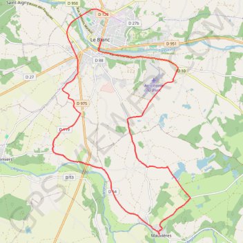 Itinéraire Sortie douce Le Blanc par Concremiers, Mauvières et retour par l'étang du Blanc, distance, dénivelé, altitude, carte, profil, trace GPS