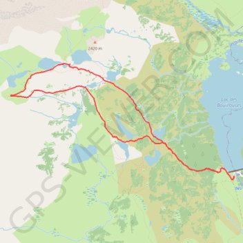 Itinéraire Les lacs, distance, dénivelé, altitude, carte, profil, trace GPS