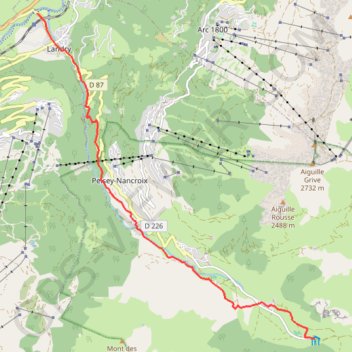 Itinéraire trace1, distance, dénivelé, altitude, carte, profil, trace GPS