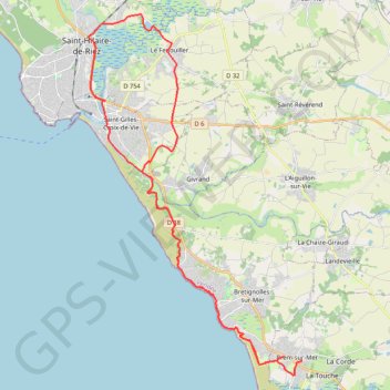 Itinéraire 210915 VTT Brem/Le Fenouiller/St Gilles Croix de Vie, distance, dénivelé, altitude, carte, profil, trace GPS