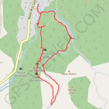 Itinéraire Auriol - Infernets - Grottes - Encanaux, distance, dénivelé, altitude, carte, profil, trace GPS