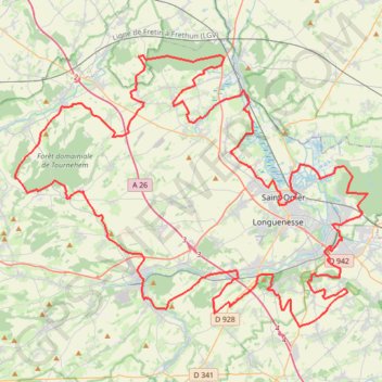 Itinéraire GRP de l'Audomarois - Saint-Omer, distance, dénivelé, altitude, carte, profil, trace GPS