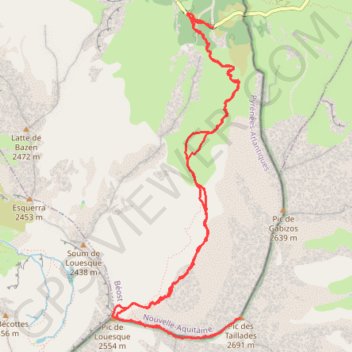 Itinéraire Le Grand Gabizos par le Soulor, distance, dénivelé, altitude, carte, profil, trace GPS