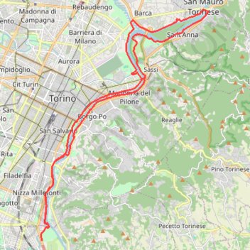 Itinéraire Due passi nel Valentino, distance, dénivelé, altitude, carte, profil, trace GPS
